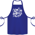 A Cthulhu Kraken Octopus Mythology Cotton Apron 100% Organic Royal Blue
