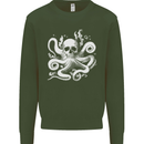 A Cthulhu Kraken Octopus Mythology Kids Sweatshirt Jumper Forest Green