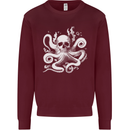 A Cthulhu Kraken Octopus Mythology Kids Sweatshirt Jumper Maroon