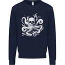 A Cthulhu Kraken Octopus Mythology Kids Sweatshirt Jumper Navy Blue