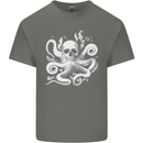 A Cthulhu Kraken Octopus Mythology Kids T-Shirt Childrens Charcoal