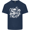 A Cthulhu Kraken Octopus Mythology Kids T-Shirt Childrens Navy Blue