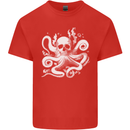 A Cthulhu Kraken Octopus Mythology Kids T-Shirt Childrens Red