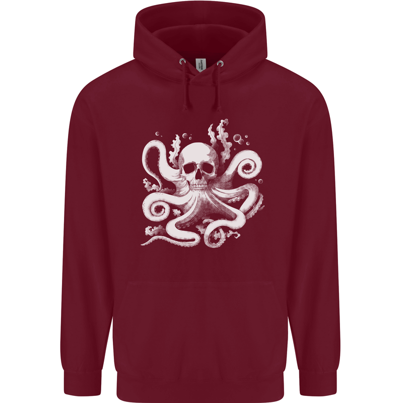 A Cthulhu Kraken Octopus Mythology Mens 80% Cotton Hoodie Maroon