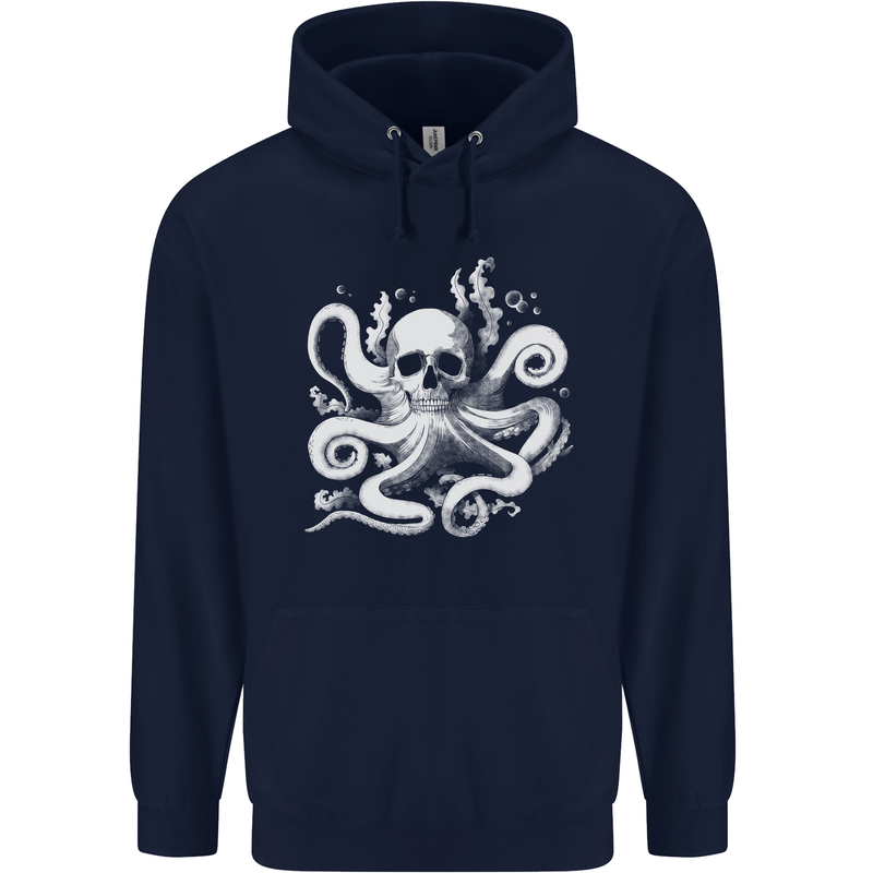 A Cthulhu Kraken Octopus Mythology Mens 80% Cotton Hoodie Navy Blue