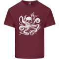 A Cthulhu Kraken Octopus Mythology Mens Cotton T-Shirt Tee Top Maroon