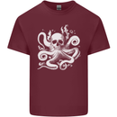 A Cthulhu Kraken Octopus Mythology Mens Cotton T-Shirt Tee Top Maroon