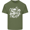 A Cthulhu Kraken Octopus Mythology Mens Cotton T-Shirt Tee Top Military Green
