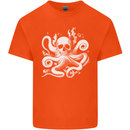 A Cthulhu Kraken Octopus Mythology Mens Cotton T-Shirt Tee Top Orange