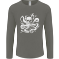 A Cthulhu Kraken Octopus Mythology Mens Long Sleeve T-Shirt Charcoal