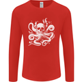 A Cthulhu Kraken Octopus Mythology Mens Long Sleeve T-Shirt Red