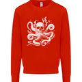 A Cthulhu Kraken Octopus Mythology Mens Sweatshirt Jumper Bright Red