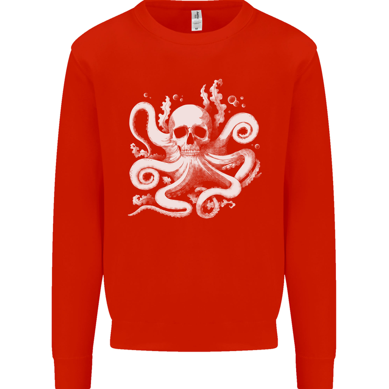 A Cthulhu Kraken Octopus Mythology Mens Sweatshirt Jumper Bright Red