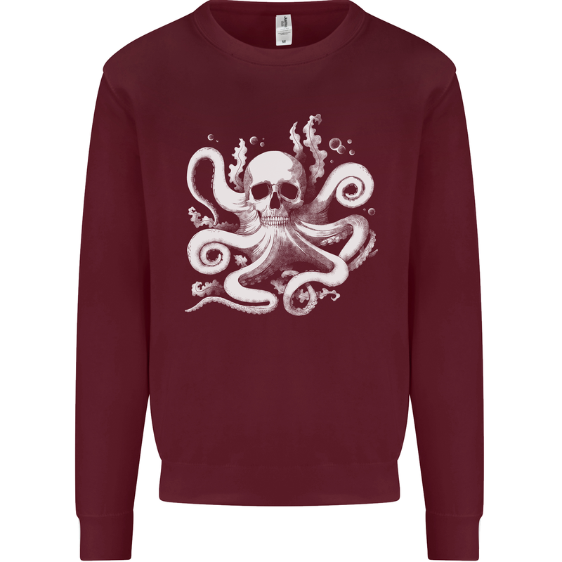 A Cthulhu Kraken Octopus Mythology Mens Sweatshirt Jumper Maroon