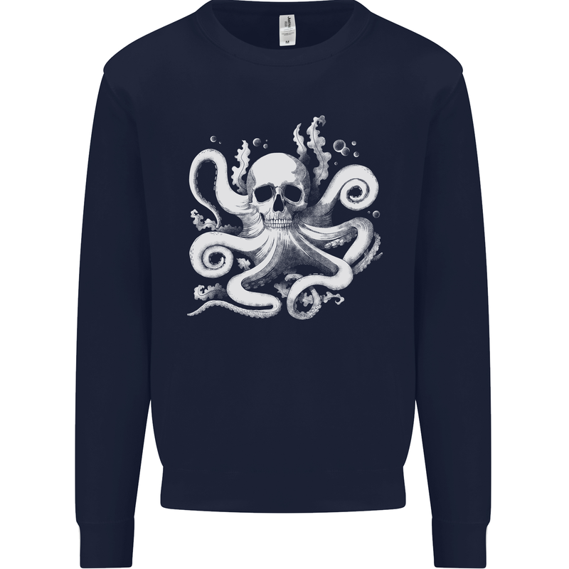 A Cthulhu Kraken Octopus Mythology Mens Sweatshirt Jumper Navy Blue