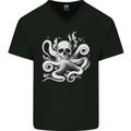 A Cthulhu Kraken Octopus Mythology Mens V-Neck Cotton T-Shirt Black