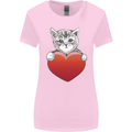 A Cute Cat With a Heart Love Valentines Day Womens Wider Cut T-Shirt Light Pink