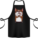 A Cute Dog With a Heart Sign Cotton Apron 100% Organic Black