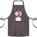 A Cute Dog With a Heart Sign Cotton Apron 100% Organic Dark Grey