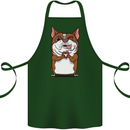 A Cute Dog With a Heart Sign Cotton Apron 100% Organic Forest Green
