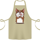 A Cute Dog With a Heart Sign Cotton Apron 100% Organic Khaki