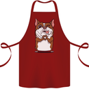 A Cute Dog With a Heart Sign Cotton Apron 100% Organic Maroon