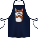 A Cute Dog With a Heart Sign Cotton Apron 100% Organic Navy Blue