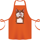 A Cute Dog With a Heart Sign Cotton Apron 100% Organic Orange