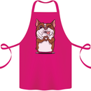 A Cute Dog With a Heart Sign Cotton Apron 100% Organic Pink