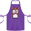 A Cute Dog With a Heart Sign Cotton Apron 100% Organic Purple