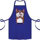 A Cute Dog With a Heart Sign Cotton Apron 100% Organic Royal Blue