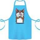 A Cute Dog With a Heart Sign Cotton Apron 100% Organic Turquoise