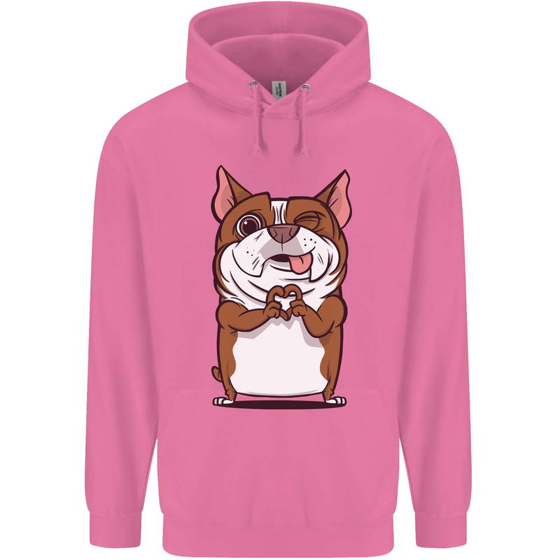 A Cute Dog With a Heart Sign Mens 80% Cotton Hoodie Azelea