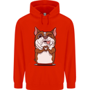 A Cute Dog With a Heart Sign Mens 80% Cotton Hoodie Bright Red