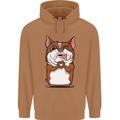 A Cute Dog With a Heart Sign Mens 80% Cotton Hoodie Caramel Latte