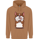 A Cute Dog With a Heart Sign Mens 80% Cotton Hoodie Caramel Latte