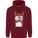 A Cute Dog With a Heart Sign Mens 80% Cotton Hoodie Maroon