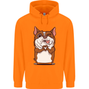 A Cute Dog With a Heart Sign Mens 80% Cotton Hoodie Orange
