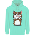 A Cute Dog With a Heart Sign Mens 80% Cotton Hoodie Peppermint