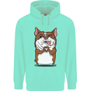 A Cute Dog With a Heart Sign Mens 80% Cotton Hoodie Peppermint