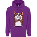 A Cute Dog With a Heart Sign Mens 80% Cotton Hoodie Purple