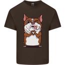 A Cute Dog With a Heart Sign Mens Cotton T-Shirt Tee Top Dark Chocolate