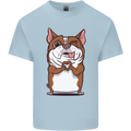 A Cute Dog With a Heart Sign Mens Cotton T-Shirt Tee Top Light Blue