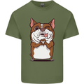 A Cute Dog With a Heart Sign Mens Cotton T-Shirt Tee Top Military Green