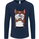A Cute Dog With a Heart Sign Mens Long Sleeve T-Shirt Navy Blue