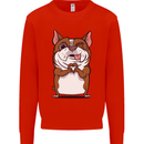 A Cute Dog With a Heart Sign Mens Sweatshirt Jumper Bright Red