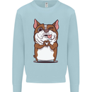 A Cute Dog With a Heart Sign Mens Sweatshirt Jumper Light Blue
