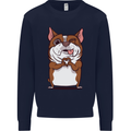 A Cute Dog With a Heart Sign Mens Sweatshirt Jumper Navy Blue