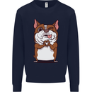 A Cute Dog With a Heart Sign Mens Sweatshirt Jumper Navy Blue