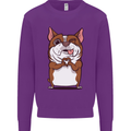 A Cute Dog With a Heart Sign Mens Sweatshirt Jumper Purple